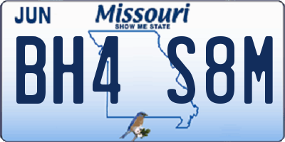 MO license plate BH4S8M