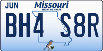 MO license plate BH4S8R
