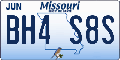 MO license plate BH4S8S