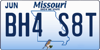MO license plate BH4S8T