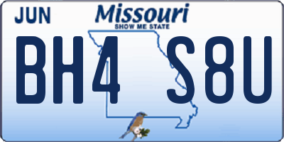 MO license plate BH4S8U