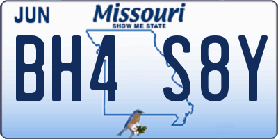 MO license plate BH4S8Y