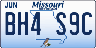 MO license plate BH4S9C