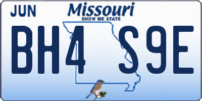 MO license plate BH4S9E