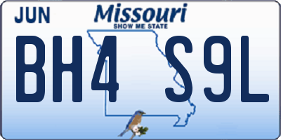 MO license plate BH4S9L