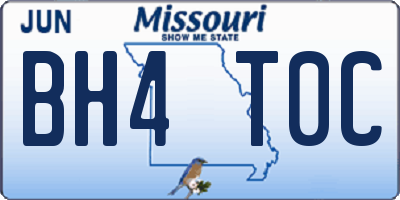 MO license plate BH4T0C