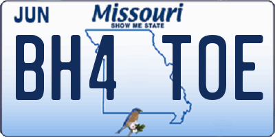 MO license plate BH4T0E