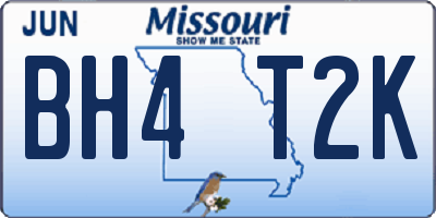 MO license plate BH4T2K