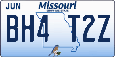 MO license plate BH4T2Z