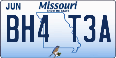 MO license plate BH4T3A