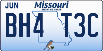MO license plate BH4T3C