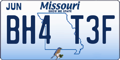 MO license plate BH4T3F