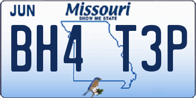 MO license plate BH4T3P