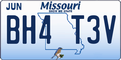 MO license plate BH4T3V