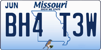 MO license plate BH4T3W