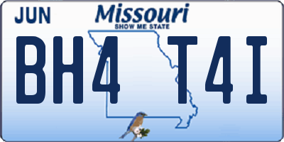 MO license plate BH4T4I