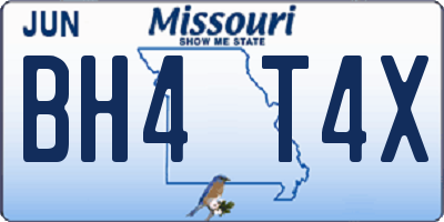 MO license plate BH4T4X