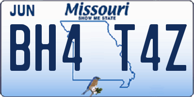 MO license plate BH4T4Z