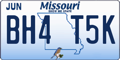 MO license plate BH4T5K