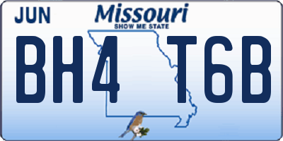 MO license plate BH4T6B