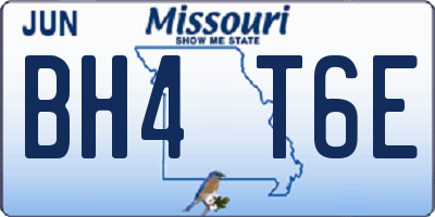 MO license plate BH4T6E
