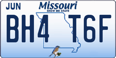 MO license plate BH4T6F