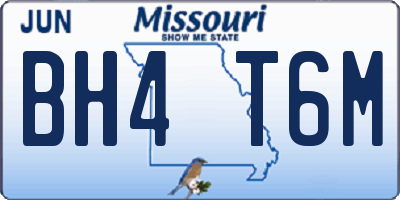 MO license plate BH4T6M
