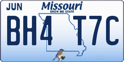MO license plate BH4T7C