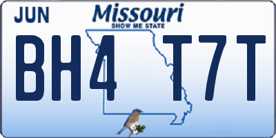 MO license plate BH4T7T