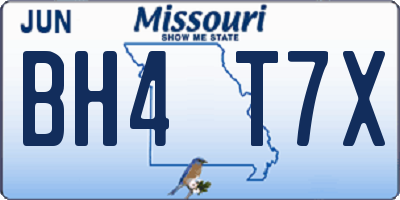 MO license plate BH4T7X
