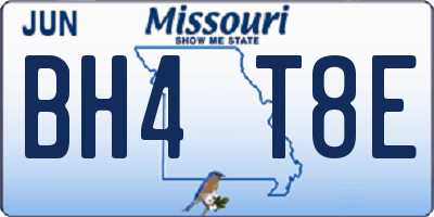 MO license plate BH4T8E