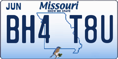 MO license plate BH4T8U