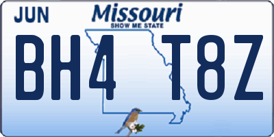 MO license plate BH4T8Z