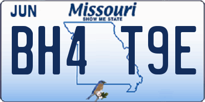 MO license plate BH4T9E