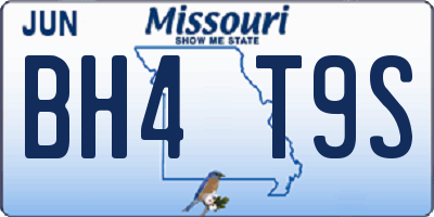MO license plate BH4T9S