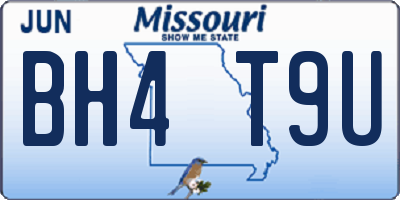MO license plate BH4T9U