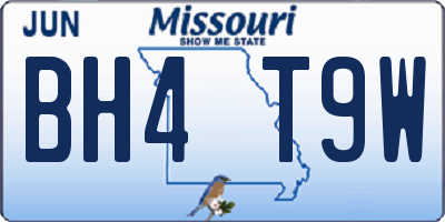 MO license plate BH4T9W