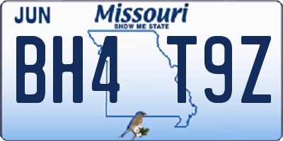 MO license plate BH4T9Z