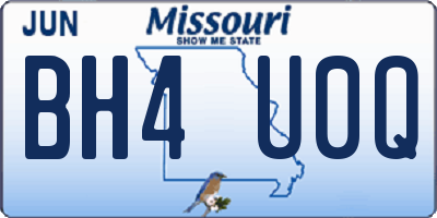MO license plate BH4U0Q