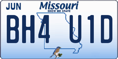 MO license plate BH4U1D