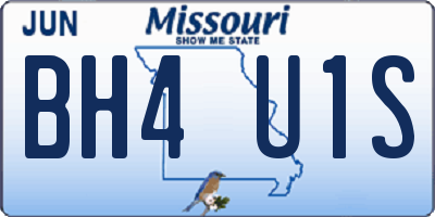MO license plate BH4U1S