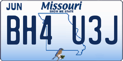 MO license plate BH4U3J