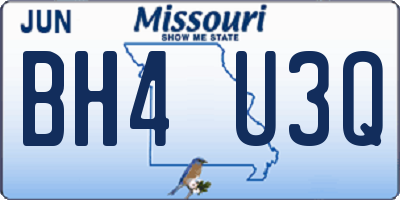 MO license plate BH4U3Q