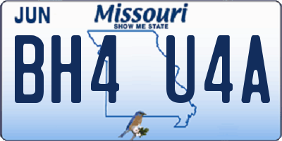 MO license plate BH4U4A