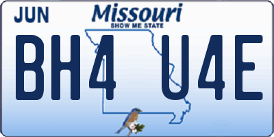 MO license plate BH4U4E