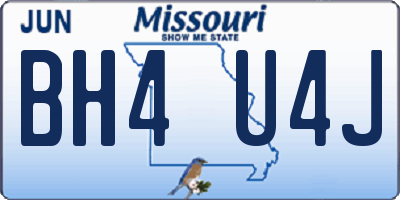 MO license plate BH4U4J