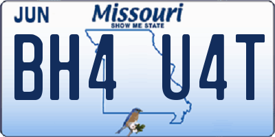 MO license plate BH4U4T