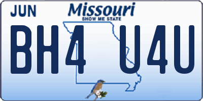 MO license plate BH4U4U