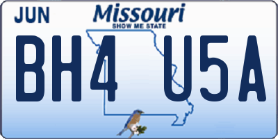 MO license plate BH4U5A
