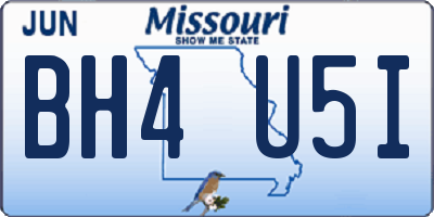 MO license plate BH4U5I